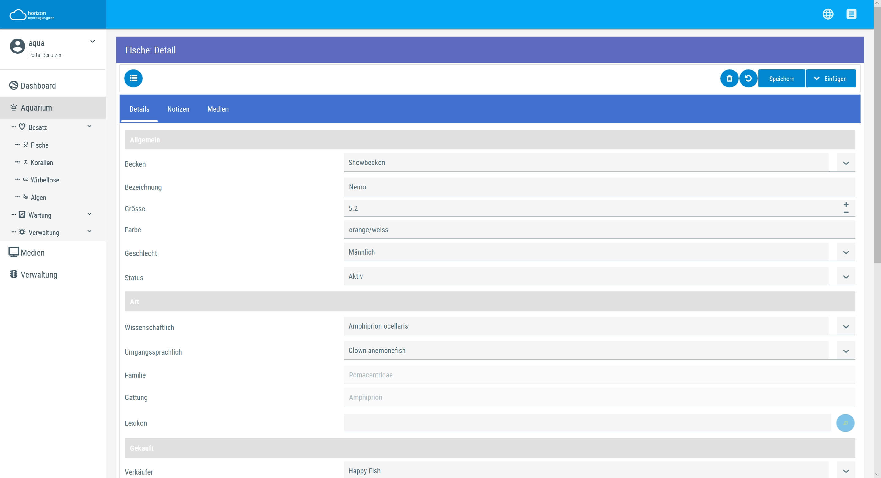 Screenshot Aquarium Fisch Maske