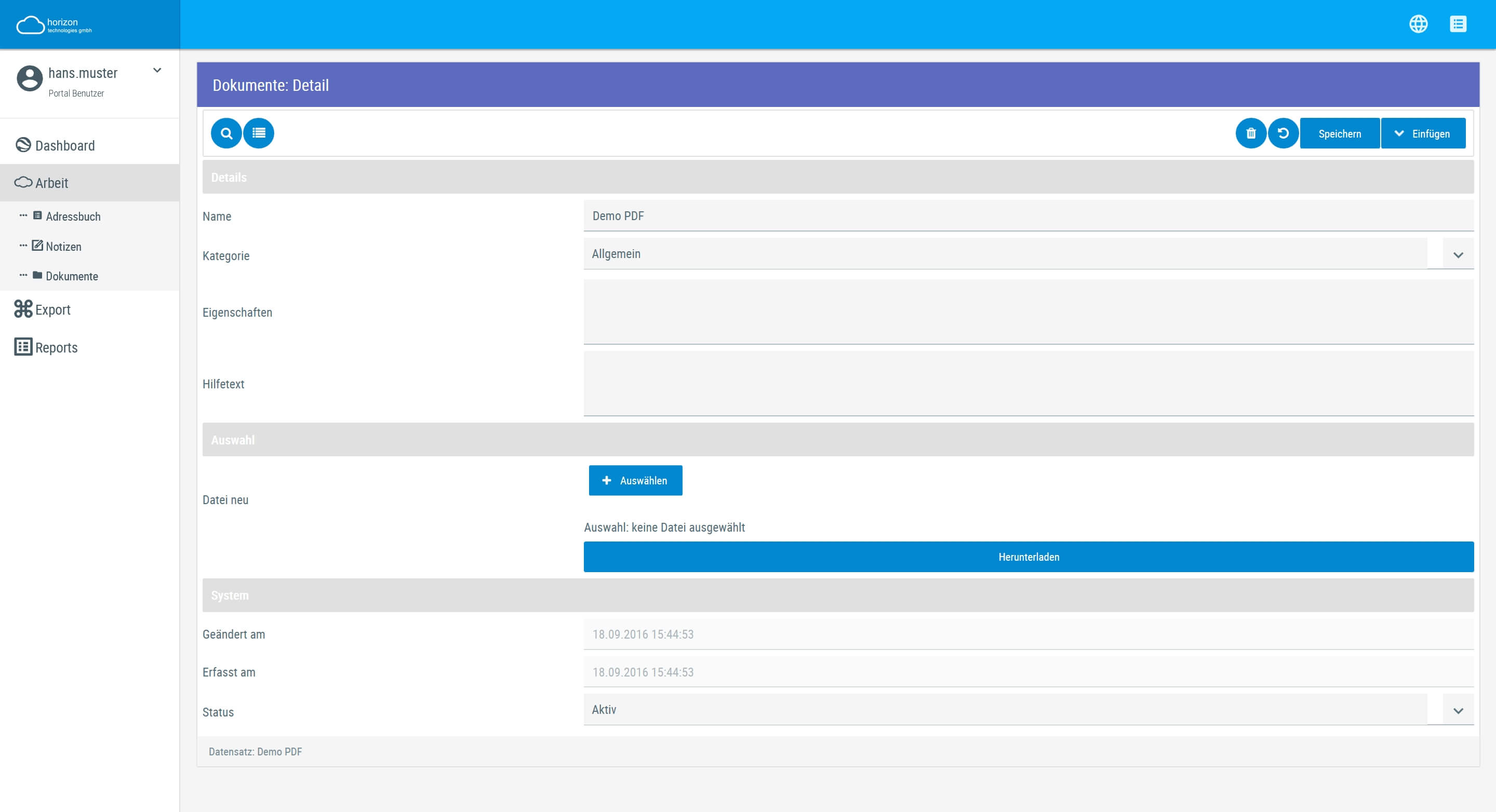 Screenshot Resourcen Maske